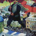 Картина "Большевик" Кустодиева