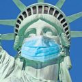Статуя свободы в медицинской маске